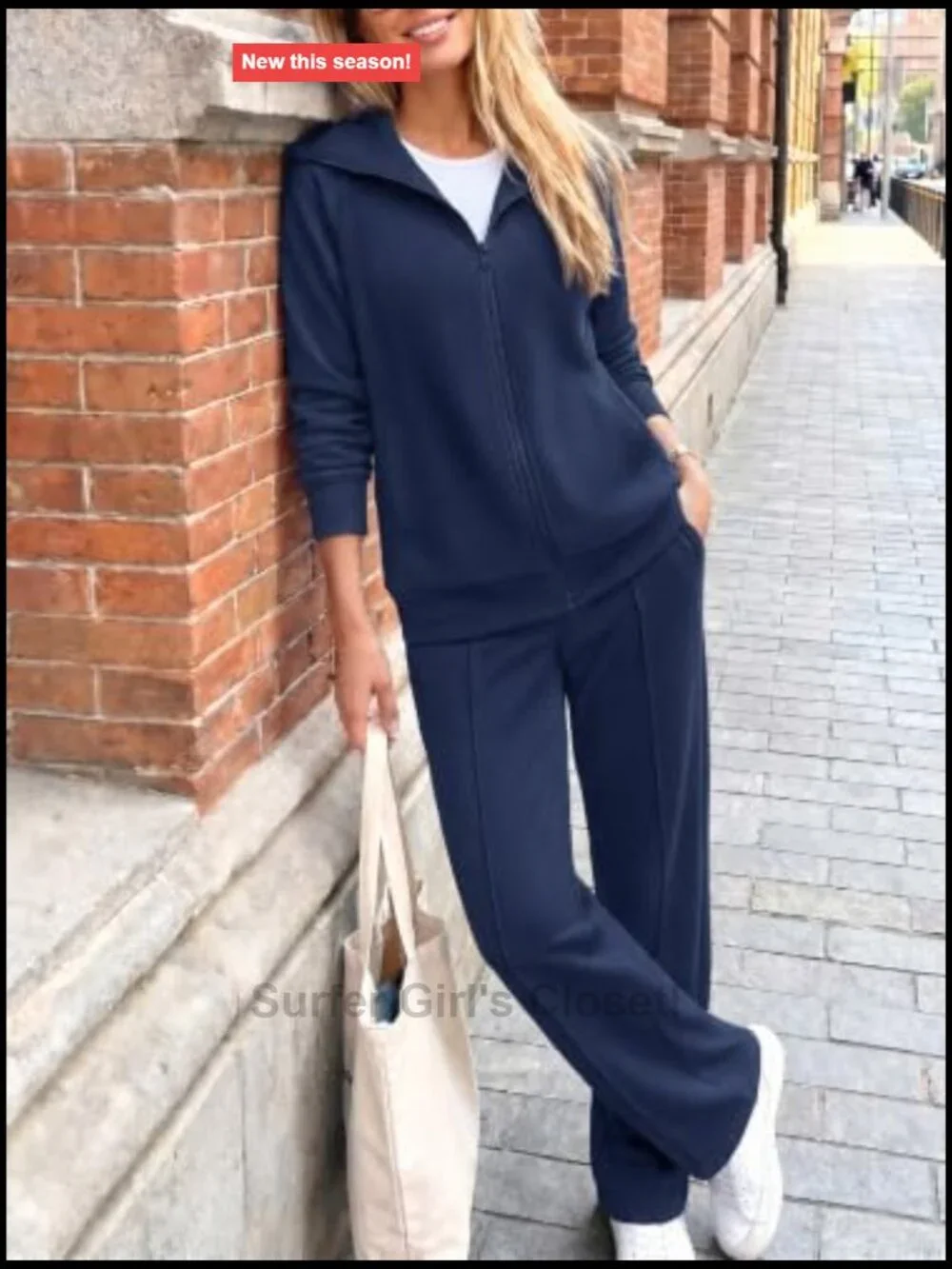 2 Piece Zip Up Tracksuit Lounge Set Sweatsuit with Wide Leg Pants